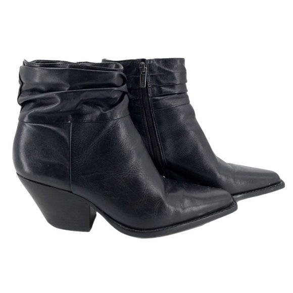 Vince Camuto Black Leather Ankle Booties | Ultra-High Heel - Picture 1 of 6